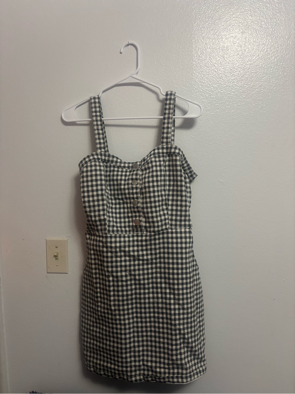 No Boundaries Black and White Gingham Mini Dress women’s size large